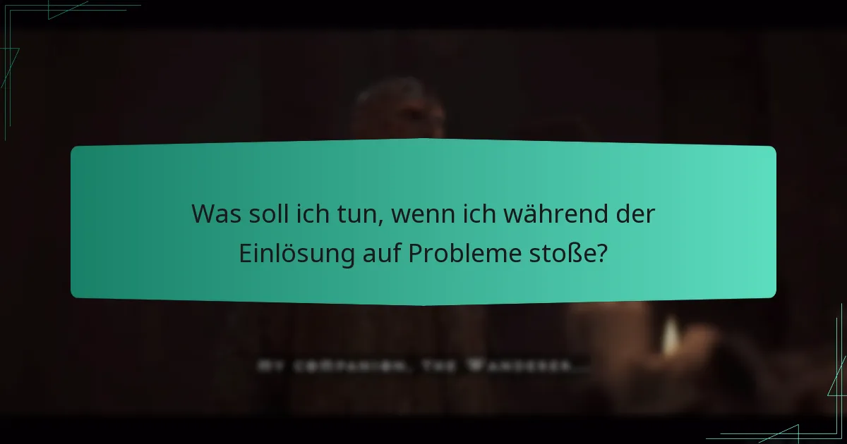 Was soll ich tun, wenn ich während der Einlösung auf Probleme stoße?